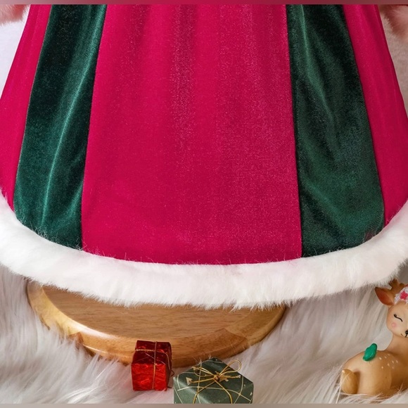 Toddler Baby Girl Velvet Christmas Dress Holiday Party Dress 1st Christmas NEW - Picture 5 of 6